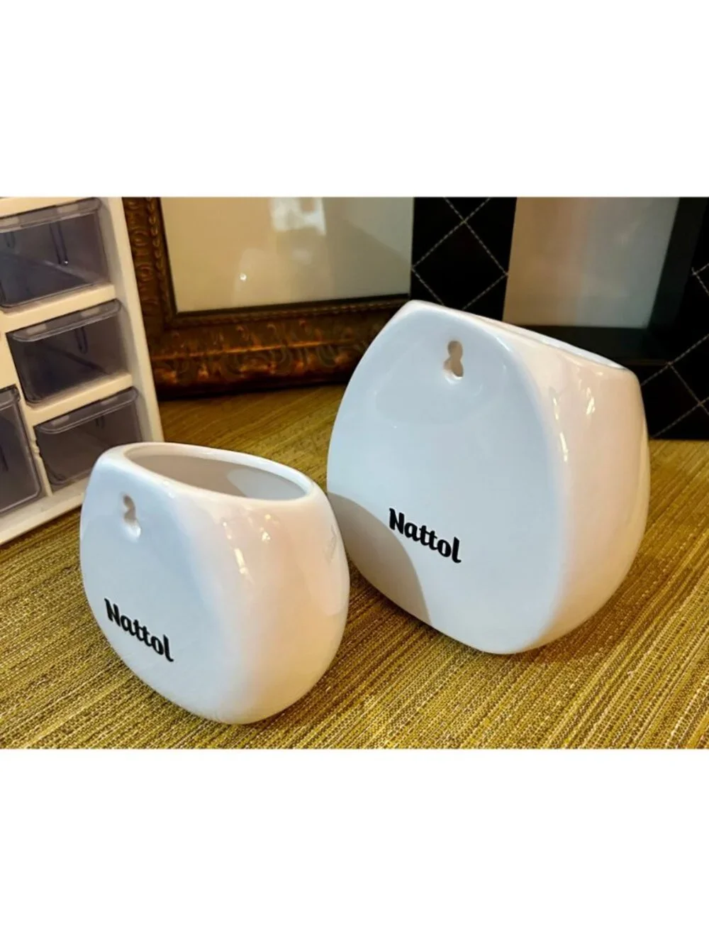 Pair Of Nattol Ceramic White Vases